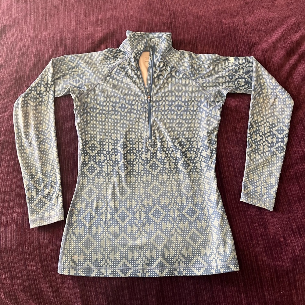 Nike Pro Blue Dot Pattern Half Zip Pullover - image 1